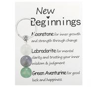 YARDPOEM Inspirational Crystal Keychain for New Beginnings & Good Luck | Encouragement Gift for Women & Friends | Divorce Breakup Get Well Present with Positive Message