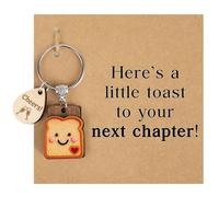 YARDPOEM Simulation Bread Toast Keychain for Women New Job Gifts | Congratulations Gift Good Luck Charms New Beginnings Divorce Gifts for Women Cute Breakup Goodbye for Coworkers Going Away Gift