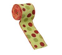 Yards Burlap Ribbon Round Dot Design for Christmas Tree Decor Wrapping & Holiday Wire Holiday Decors Ribbon