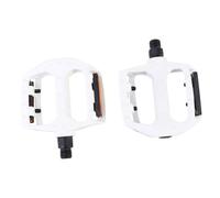 Yardwe 1 Pair Aluminium Alloy Bike Pedals Multi Purpose Rolling Bead Design Milk White Easy to Install Suitable for Mountain Road and Folding Bikes
