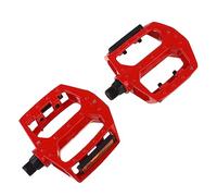 Yardwe 1 Pair Aluminium Alloy Bike Pedals with Rolling Beads Multi Purpose Flat Pedals for Mountain Road and Urban Bikes Easy to Install Durable Red Color Accessory for Cycling