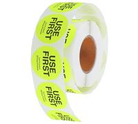 Yardwe 1 Roll Use First Stickers Removable Dots Stickers Copper Plate Adhesive Round Yellow Food Rotation High Adhesive Strength for Restaurants
