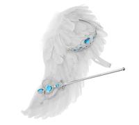 Yardwe 1 Set Angel Wings Costume Set Medium Fairy Wing Props with Headband Wand for Cosplay Parties Stage Performances and Dress
