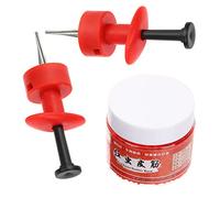 Yardwe 1 Set Bloodworm Lashing Clips Portable Fishing Gear for Outdoor Use Durable High Strength Red Worm Clips Elastic Bands for Soft Bait Fishing