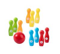Yardwe 1 Set Bowling Wooden Educational Bowling Game for Improves Motor Skills Eye Hand Coordination for Parent Interaction and Multiplayer Fun