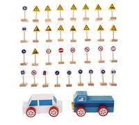 Yardwe 1 Set Creative Traffic Sign Educational Road Signs for Safe and Sturdy Wooden Model for Learning Traffic Rules for Home Garden and Kindergarten Play