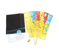 Yardwe 1 Set Funny Scratch Paper Craft Set for Colorful DIY Scraping Painting with Bamboo Pen Templates for Creative Art Projects and Enhancing Hand Eye Coordination