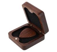 Yardwe 1 Set Handcrafted Walnut Picks Set - Acoustic & Electric Guitar Wood Plectrum Kit - Includes Portable Box - Finger Picks Accessories For Musician