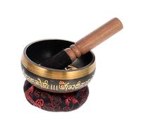 Yardwe 1 Set Meditation Sound Bowl Singing Bowl with Wood Rod for Yoga and Spiritual Practice for Relaxation and Daily Resonance Random Color