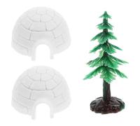 Yardwe 1 Set Mini Christmas Figurines Early Educational Toy Mini Xmas Tree Arctic Figure Mini Pine Trees Home Decor Christmas Party Trees Artificial Pine Tree Child Plastic Christmas Tree