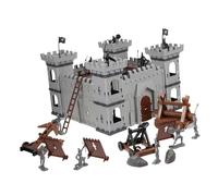 Yardwe 1 Set Miniature Castle Set Educational Model with Knights and Equipment for Boys Pretend Play and Collection of Ancient Roman Siege Models