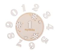 Yardwe 1 Set Monthly Discs Decorative Wooden Marker Signs for Newborn Photography Lightweight Cards for Boys Capture Precious Moments