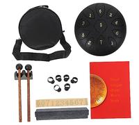 Yardwe 1 Set Note Ethereal Drum Carbon Steel Tongue Drum for Music Education Yoga Meditation and Mind Healing with Practical Finger Sleeves and Unique Melodic Accessories