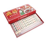 Yardwe 1 Set Portable Travel Mahjong Set Mini Mahjong Kit with Complete Accessories for Family Gatherings and Parties Sturdy Material for Long Term Use Lightweight and Compact Design