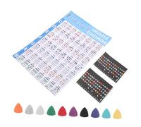 Yardwe 1 Set Ukulele Chord Chart with Color Coded Fretboard Stickers Beginner Friendly Learning Tools Includes Picks for Versatile Practice and Enjoyment