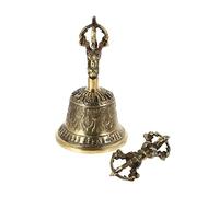 Yardwe 1 Set Vajra Bell Copper Five Strand Handbell for Buddhist Ceremony and Meditation and Easy to Hold Decorative Tibetan Bell with Beautiful Echo Sound