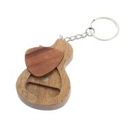 Yardwe 1 Set Wooden Guitar Pick Storage Box Set with Keyring and Plectrum Durable Wood Guitar Accessories for Easy Storage and Protection