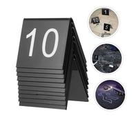 Yardwe 10 pcs Acrylic Triangle Table Number Markers for Crime Scene Evidence Black and White Number Signs Practical and Simple Design for Theme Party Decorations and Clue Games