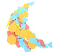 Yardwe 100pcs Geometric Shape Learning Kit for Kids Colorful Plastic Geometric Blocks for Shape Recognition and Math Learning Educational Toy for Preschool and Primary School