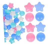 Yardwe 100pcs Thickened Ocean Balls Star Round Pool Balls in Pastel Colors PE Plastic for Sensory Play Tents and Summer Beach Activities