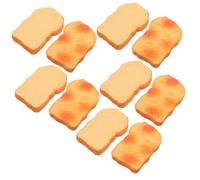 Yardwe 10pc Fake Toast Bread Model Realistic Sliced Bread Simulation Props for Miniature Dollhouse Decoration Bakery Party Home Display