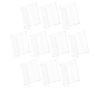 Yardwe 10pcs Acrylic Table Tent Sign Holders with L-shaped Horizontal Slanted Design, Sturdy and Easy to Carry, for DIY and Retail Display
