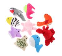 Yardwe 10pcs Cartoon Ocean Animal Finger Puppets Set for Boy Girl Interactive Plush Hand Puppets for Storytelling and Parent-boy Girl Play Cute and Sea Creature Toys