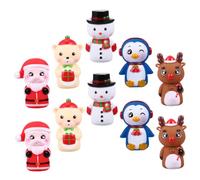 Yardwe 10pcs Christmas Finger Puppets for Soft PVC Cartoon Hand Puppets Interactive Storytelling for Holiday Party Favors and Family Fun