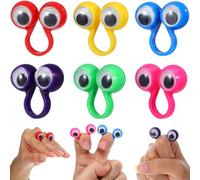 Yardwe 10Pcs Educational Finger Puppets Set with Moving Eyes Creative Finger Toys for Kids Storytelling and Party Favors Interactive Learning and Play