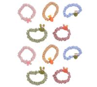 Yardwe 10pcs Elastic Hair Scrunchies, Soft Polyester Hair Ties with Rubber Band, Ponytail Holder at Ceremonies and Special Occasions