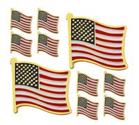 Yardwe 10Pcs Enamel American Flag Lapel Pins Brooch Badge Usa Patriotic Metal Brooches for Jackets Suits Hats Party Souvenirs