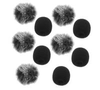 Yardwe 10pcs Lapel Microphone Cover Furry Wind Muff Windscreen for Microphone Use Lavalier Mic Clip Hidden for Indoor Outdoor