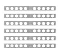 Yardwe 10pcs Metal Pickup Mounting Shim - 10 Hole Pickup Keeper Bars For 6-String Guitars - Humbucker Height Fine-Tuning Spacer Leveling Metal Strip 5.2mm Width