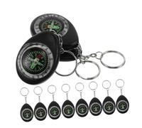 Yardwe 10pcs Mini Compass Keyring Lightweight Portable Pocket Navigation Tool for Camping Hiking Orienteering Accurate Direction Survival Backpack Pendant