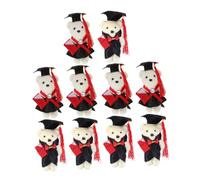 Yardwe 10pcs Mini Graduation Bears DIY Bouquet Kit Cute Standing Bear Dolls for Graduation Party Decoration Unique for Friends Family Lightweight Easy to Store
