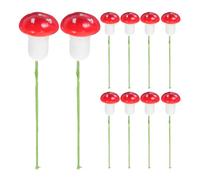 Yardwe 10Pcs Mini Tiny Foam Mushrooms Fairy Garden Mushrooms Miniature Red Mushrooms for Flower Pot Micro Landscape Decoration