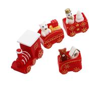 Yardwe 10Pcs Mini Train Set with Snowman Ornaments for Holiday Decor Charming Tabletop Decoration for Christmas Parties Winter Celebrations Festive Displays