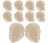Yardwe 10Pcs Miniature Doll Heads for Crafts Small Diy Replacement Doll Parts Practice Makeup Toy Accessories for Creative Kids and Craft Projects