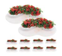 Yardwe 10Pcs Miniature Dollhouse Accessories Simulated Flower Bed and Bench Model for DIY Garden Layout for Shopping Centers and Public Rest Areas Attractive Design