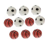 Yardwe 10Pcs Miniature Soccer and Basketball Set DIY Fairy Field Accessory for Small House Decor Lifelike Sports Balls for Creative Home Decoration