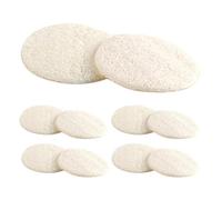 Yardwe 10pcs Natural Loofah Exfoliating Face Scrubber Pads for Deep Cleansing and Gentle Oil Removal, Nonirritating and Portable Loofah Sponge Pads Suitable for Everyday Skincare Routines