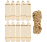 Yardwe 10pcs Novelty Pencil Shaped Bookmark Wooden DIY Bookmarks Unfinished Can Be Decorated Can Be Strung up Christmas Tree Tags