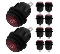 Yardwe 10pcs Pin Momentary Round Rocker Switches Toggle Buttons for Car Truck Boat Power Control Compact Space-saving Design