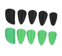 Yardwe 10pcs Pipa Nails Finger Picks Large Deep Green Black Professional Grade Nail Covers for Musicians Beginners and Experts Enhancing Precision and Control for Pipa Playing Exams
