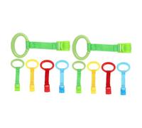 Yardwe 10pcs Pull Rings Nursery Cot Rings Newborn Crib Boy Girl Walking Assist Tools for Play and Learning Random Style
