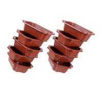Yardwe 10pcs Rectangular Bonsai Pot Plastic Flowerpot Planter Ornament for Home Gardening Reusable Succulent Container