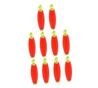 Yardwe 10Pcs Red Oval Sea Fishing Floats EVA Foam Nano Material Practical Fish Drift Bobbers for Outdoor Angling Tools