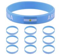 Yardwe 10pcs Silicone Fan Bracelets with Unique National Design, Comfortable and Waterproof Wristbands for Soccer Tournaments and Sports Events, for Team Spirit and Sports Fans