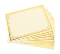 Yardwe 10pcs Thick A4 Blank Certificate Paper Elegant Gold Trim, Practical Printing Paper Excellent Durability, for Diplomas and Awards in School Or Office Use