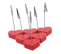 Yardwe 10pcs Valentine's Day Memo Clip Holders with Clasp Handmade Red Note Stands for Photos Business Cards and Messages Versatile Desk Accessory for Home and Office Decor